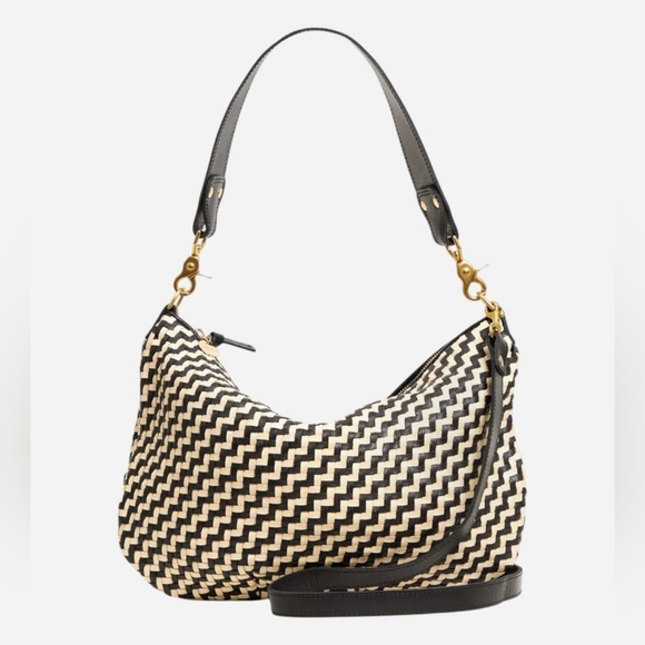 Clare V Handbags - Clare V Moyen Messenger Black/cream